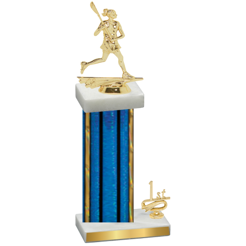 Accented Single Blue Glacier First Place Lacrosse Trophy