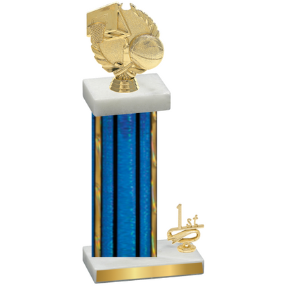 Accented Single Blue Glacier First Place Basketball Trophy