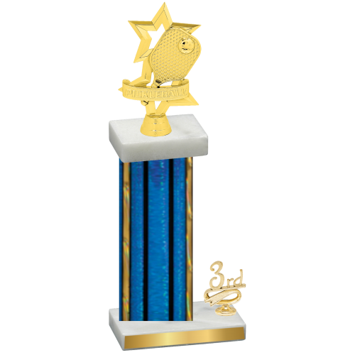 Accented Single Blue Glacier Third Place Pickleball Trophy