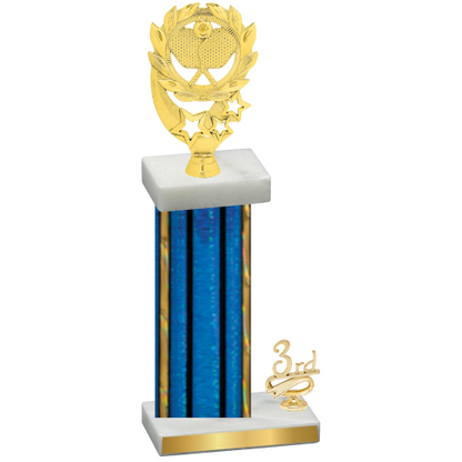 Accented Single Blue Glacier Third Place Pickleball Trophy