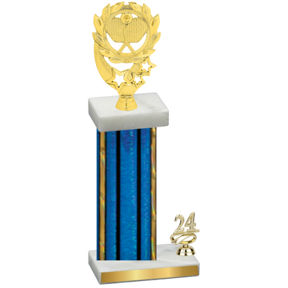 Accented Single Blue Glacier Year Pickleball Trophy