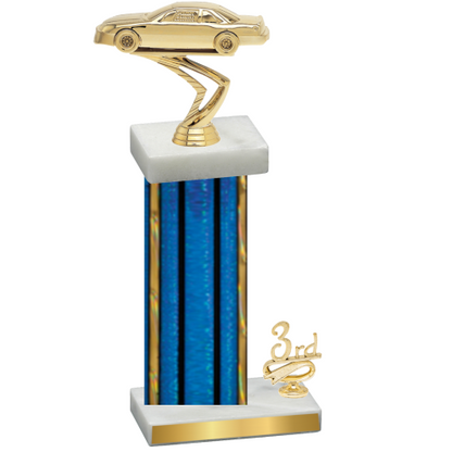 Accented Single Blue Glacier Third Place Cars Trophy