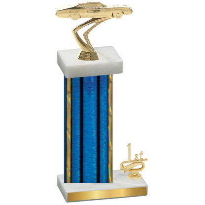 Accented Single Blue Glacier First Place Cars Trophy