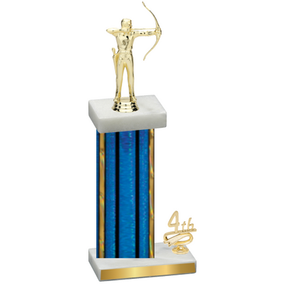 Accented Single Blue Glacier Fourth Place Archery Trophy