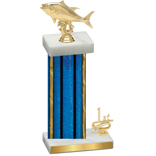 Accented Single Blue Glacier First Place Fishing Trophy