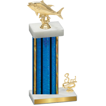Accented Single Blue Glacier Third Place Fishing Trophy