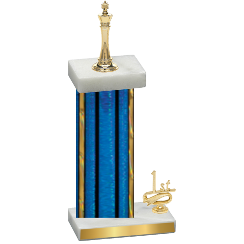 Accented Single Blue Glacier First Place Chess Trophy