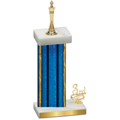 Accented Single Blue Glacier Third Place Chess Trophy