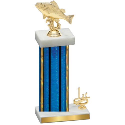 Accented Single Blue Glacier First Place Fishing Trophy