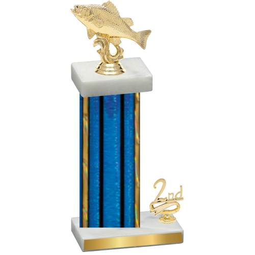 Accented Single Blue Glacier Second Place Fishing Trophy