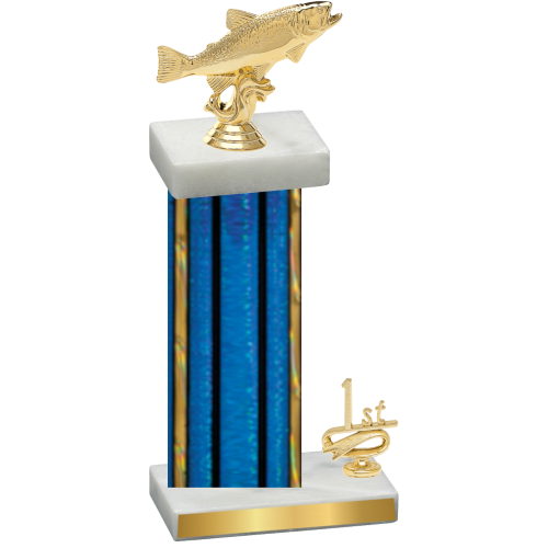 Accented Single Blue Glacier First Place Fishing Trophy