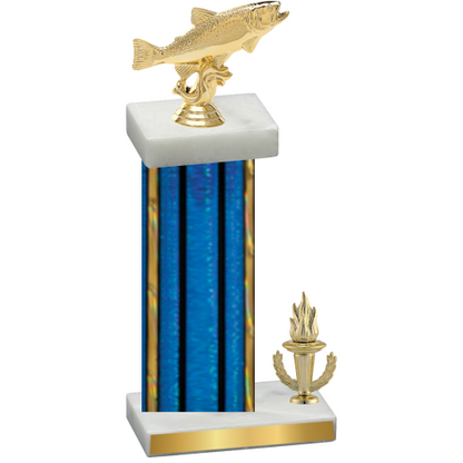 Accented Single Blue Glacier Victory Fishing Trophy