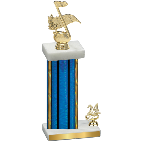 Accented Single Blue Glacier Year Music Trophy