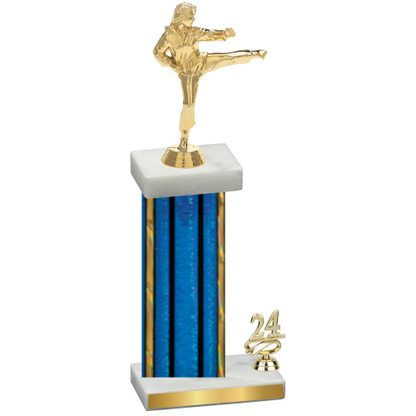 Accented Single Blue Glacier Year Karate Trophy