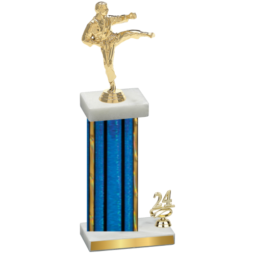 Accented Single Blue Glacier Year Karate Trophy