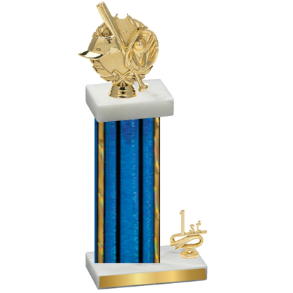 Accented Single Blue Glacier First Place Baseball Trophy