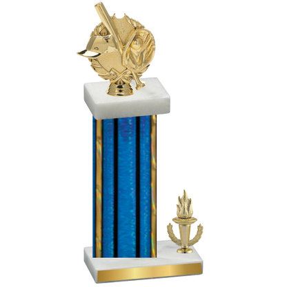 Accented Single Blue Glacier Victory Baseball Trophy