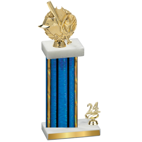 Accented Single Blue Glacier Year Baseball Trophy