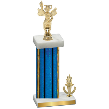 Accented Single Blue Glacier Victory Academics Trophy