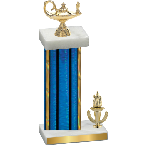 Accented Single Blue Glacier Victory Academics Trophy