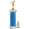 Accented Single Blue Carbon Fiber Victory Tennis Trophy