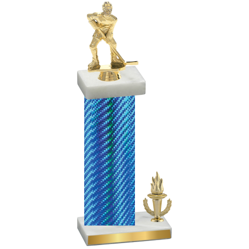 Accented Single Blue Carbon Fiber Victory Hockey Trophy