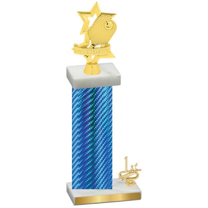 Accented Single Blue Carbon Fiber First Place Pickleball Trophy