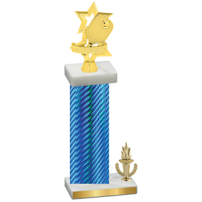 Accented Single Blue Carbon Fiber Victory Pickleball Trophy