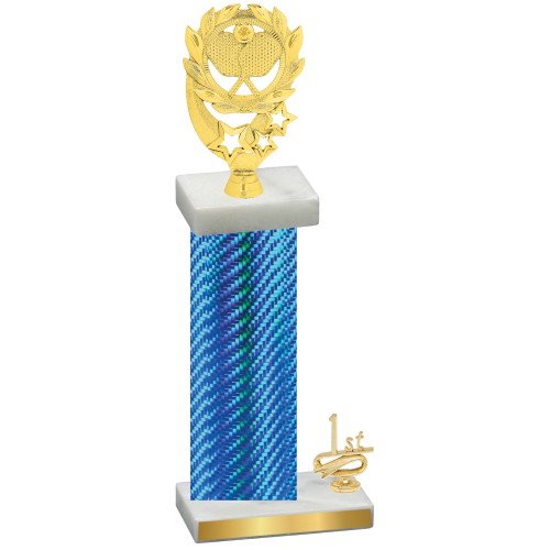 Accented Single Blue Carbon Fiber First Place Pickleball Trophy