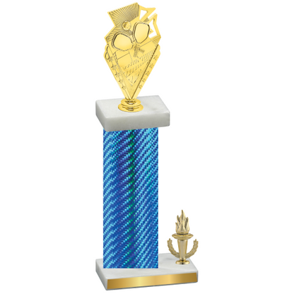 Accented Single Blue Carbon Fiber Victory Pickleball Trophy