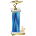 Accented Single Blue Carbon Fiber Third Place Cars Trophy