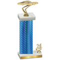 Accented Single Blue Carbon Fiber Year Cars Trophy