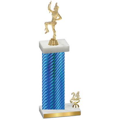 Accented Single Blue Carbon Fiber Year Majorette Trophy