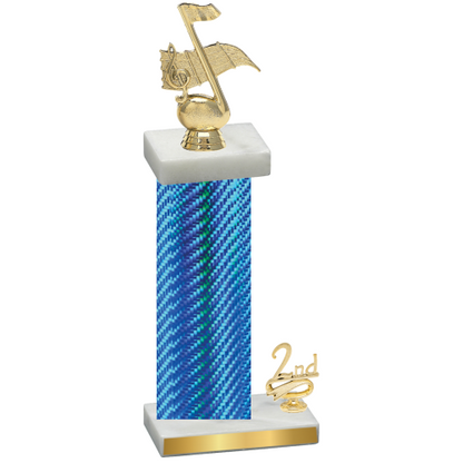 Accented Single Blue Carbon Fiber Second Place Music Trophy