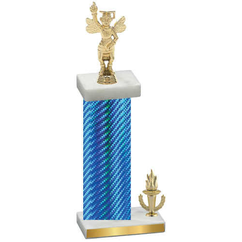 Accented Single Blue Carbon Fiber Victory Academics Trophy