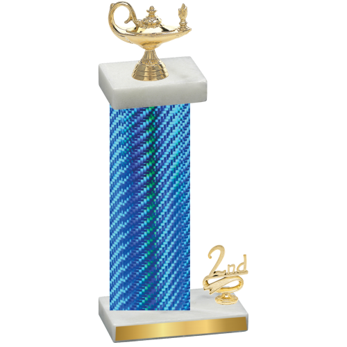 Accented Single Blue Carbon Fiber Second Place Academics Trophy