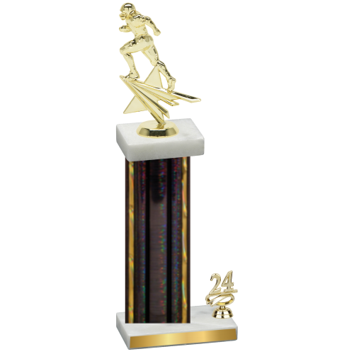 Accented Single Black Glacier Year Football Trophy