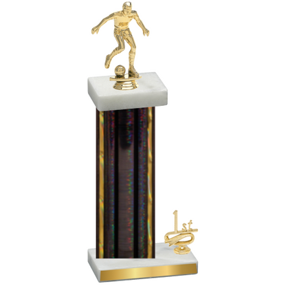 Accented Single Black Glacier First Place Soccer Trophy