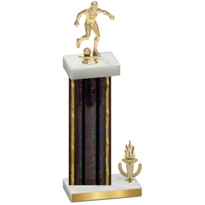 Accented Single Black Glacier Victory Soccer Trophy