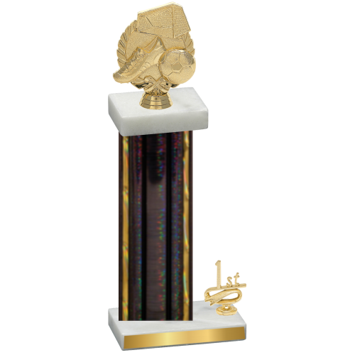 Accented Single Black Glacier First Place Soccer Trophy