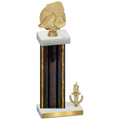 Accented Single Black Glacier Victory Soccer Trophy