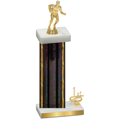 Accented Single Black Glacier First Place Rugby Trophy