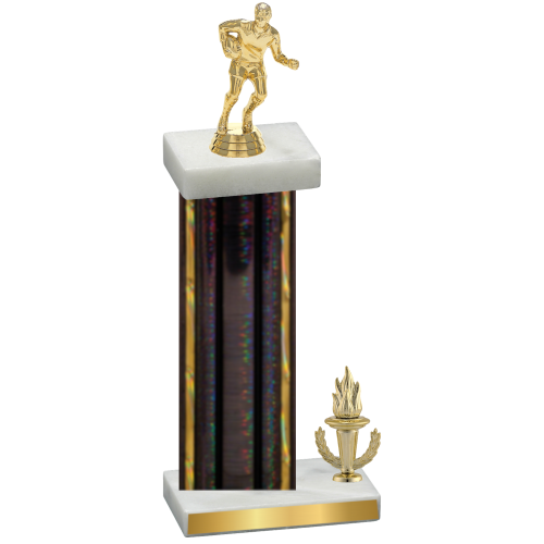 Accented Single Black Glacier Victory Rugby Trophy