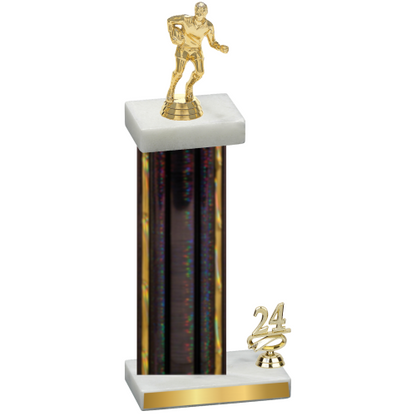 Accented Single Black Glacier Year Rugby Trophy