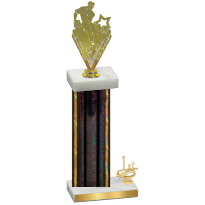 Accented Single Black Glacier First Place Rugby Trophy