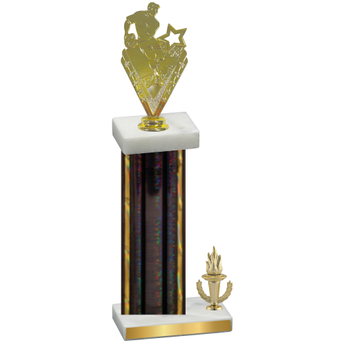 Accented Single Black Glacier Victory Rugby Trophy