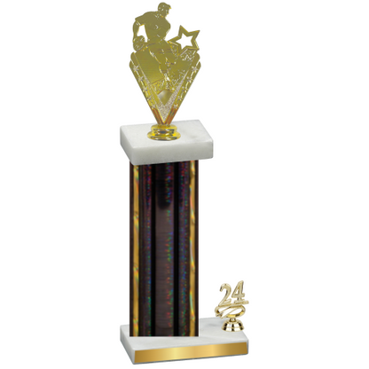 Accented Single Black Glacier Year Rugby Trophy