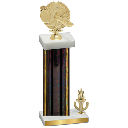 Accented Single Black Glacier Victory Running Trophy