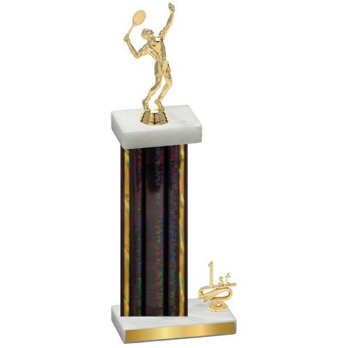 Accented Single Black Glacier First Place Tennis Trophy