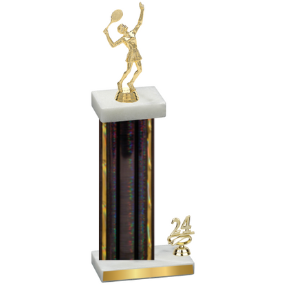 Accented Single Black Glacier Year Tennis Trophy